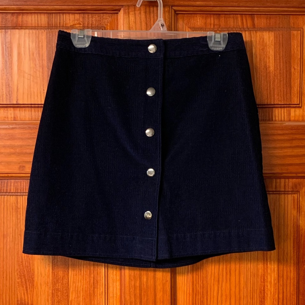 Corduroy Button Down Skirt